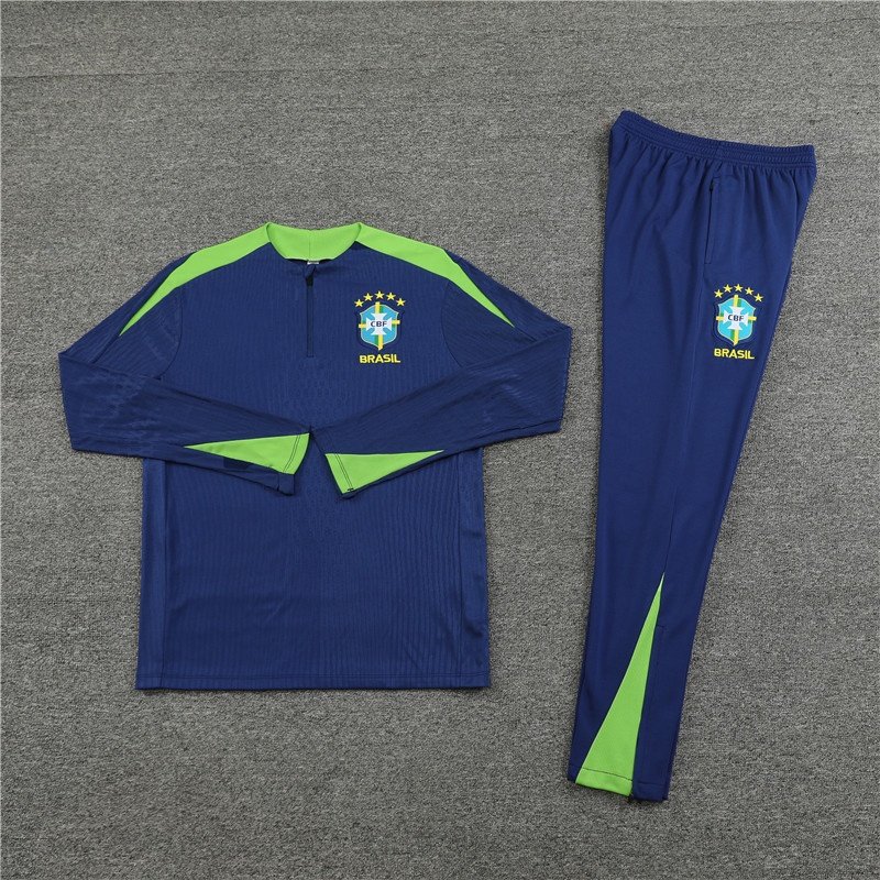 042c9a9736-1 2425 Brazil navy blue Training suit set Player version - Image 1