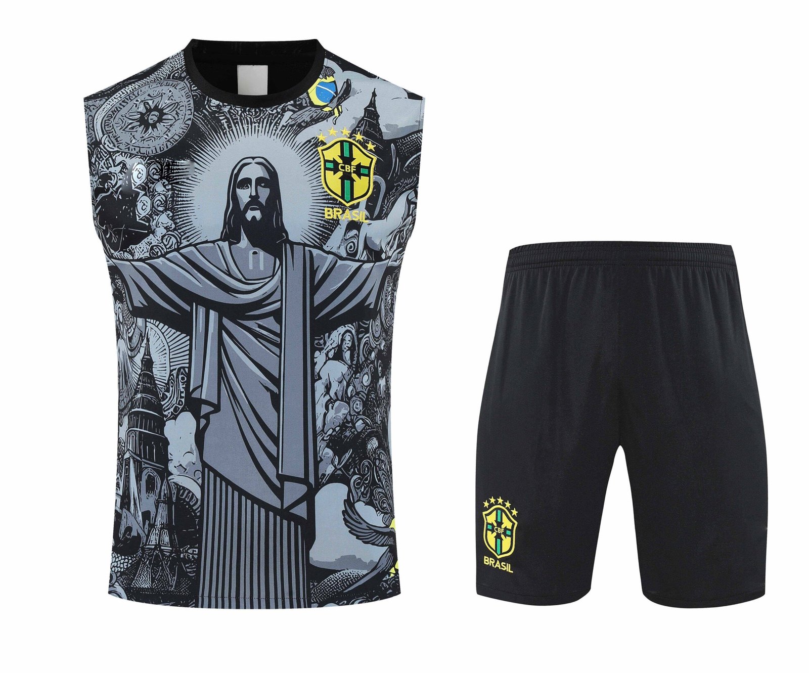 27e57bc6cf 2526 season Brazil Jesus Training clothes suit vest Fan version - Image 1
