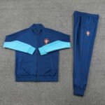 2425 Portugal Deep Blue Long zipper jacket set