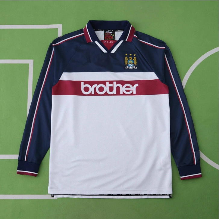 0ca3750996 9798 season Manchester City F.C. away Long sleeved retro Fan version - Image 1