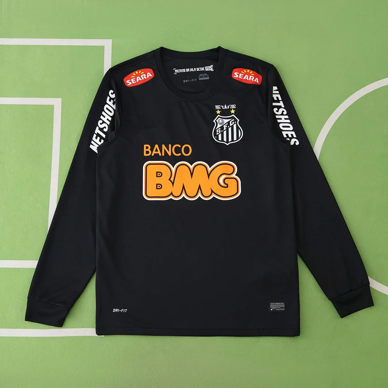441a21b974 1213 season Santos FC black Long sleeved retro Fan version - Image 1